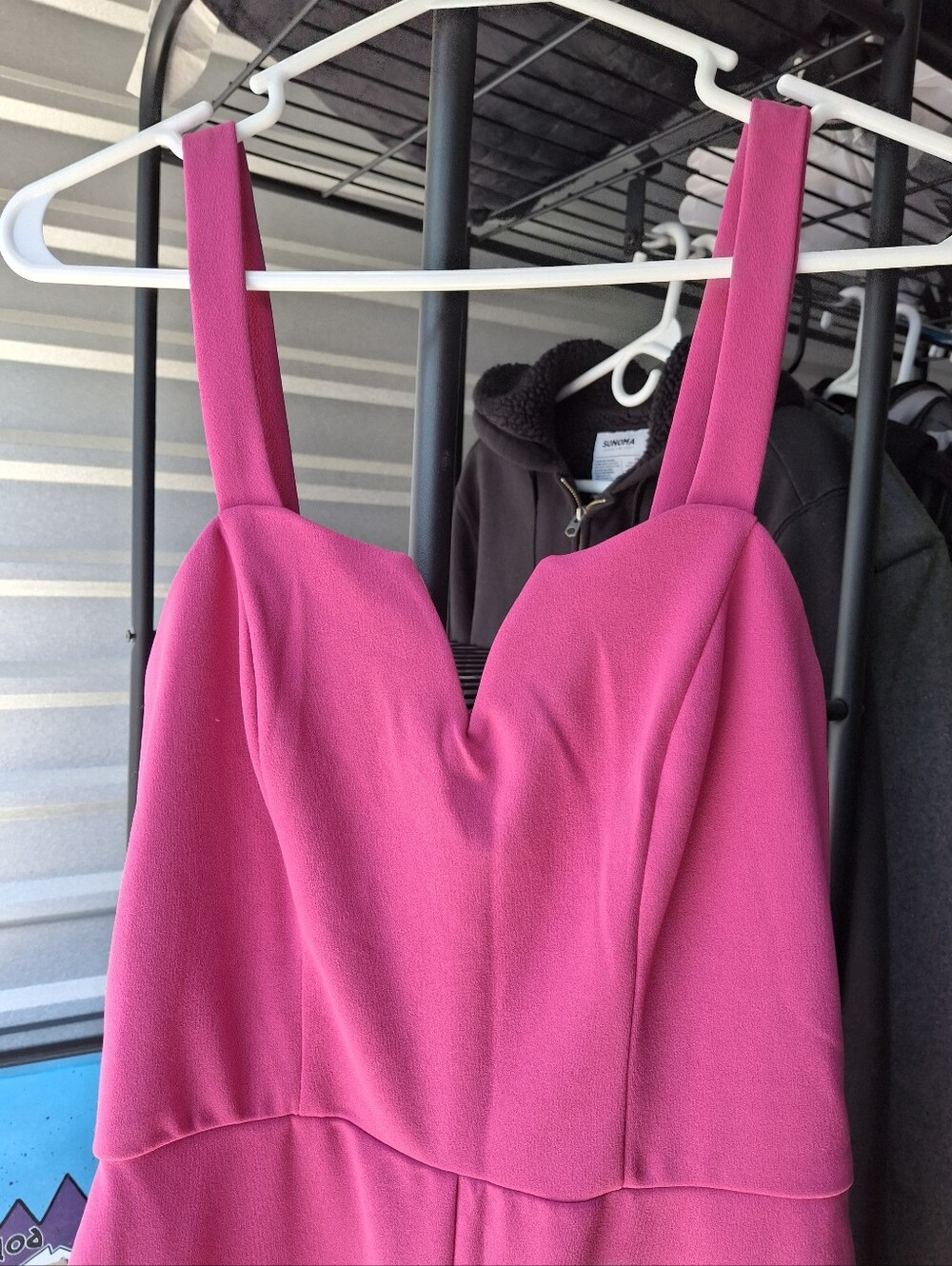 Crystal Doll Hot Pink Wide-Strap Jumpsuit